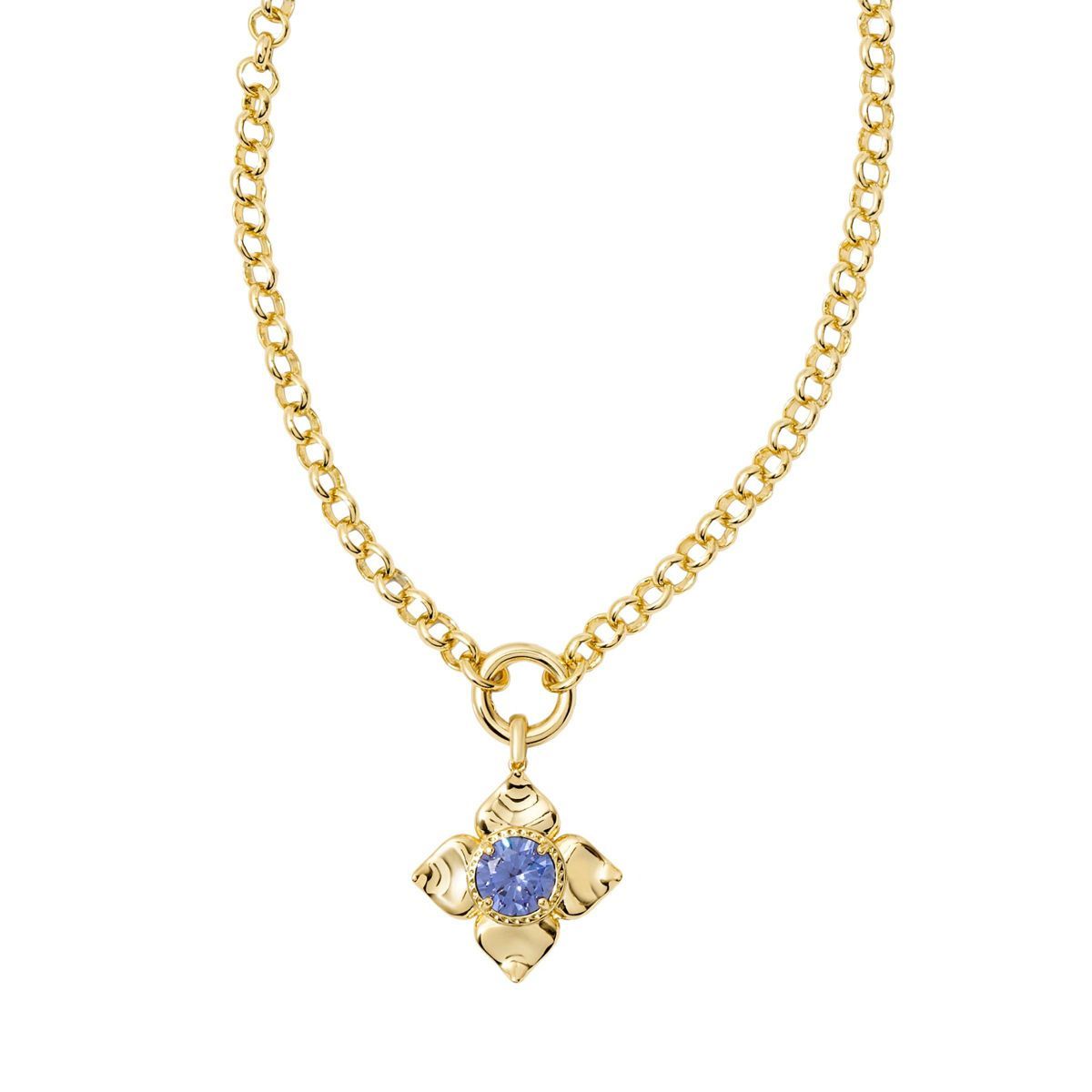 Kendra Scott Lily 14K Gold Over Brass Chain Pendant Necklace - Blue | Target