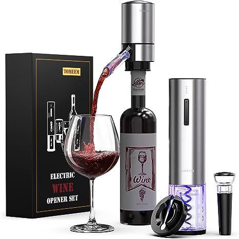 Amazon.com: Electric Wine Opener Set, Tomeem Wine Gift Set with Rechargeable Wine Opener, Electri... | Amazon (US)