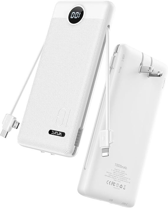 VRURC Portable Charger with Wall Plug, Fast Charging 22.5W 10000mAh PD 20W Slim Portable Charger ... | Amazon (US)