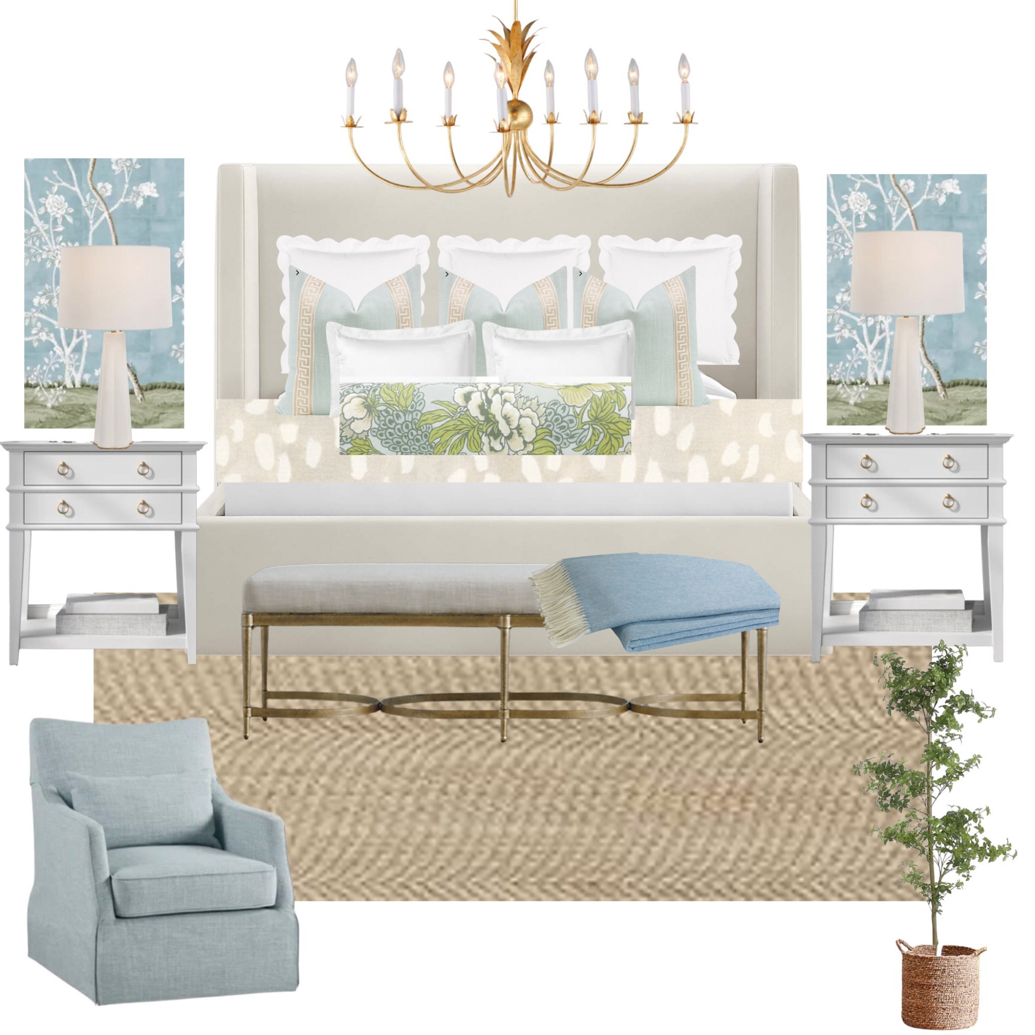 Grandmillenial primary bedroom #grandmillenial #grandmillenialdecor #bedroomdecor #ballarddesigns #wallpaper #wallpaperie 

#LTKHome #LTKFamily #LTKxWayfair