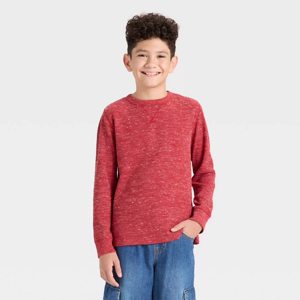 Boys' Long Sleeve Thermal Shirt - Cat & Jack™ Black S | Target