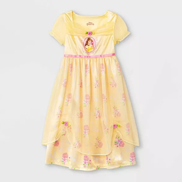 Toddler Girls' Disney Princess Belle Fantasy NightGown - Yellow | Target
