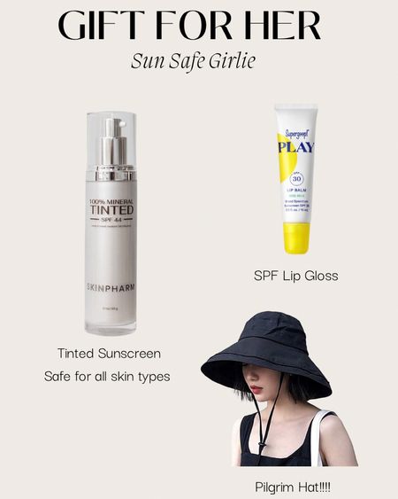 Gift for her: 
Sun safety girl edition!! 
Tinted SPF / mineral SPF 
UPF HAT (Amazon find!!)
SPF lip gloss - I love this minty one from supergoop! 



#LTKbeauty #LTKSeasonal #LTKHoliday