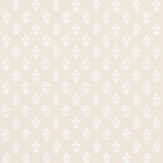 Thibaut Corwin White On Natural Fabric | DecoratorsBest