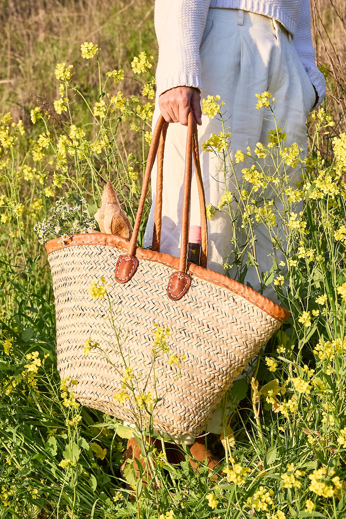 Leather Handle Market Tote | Anthropologie (US)