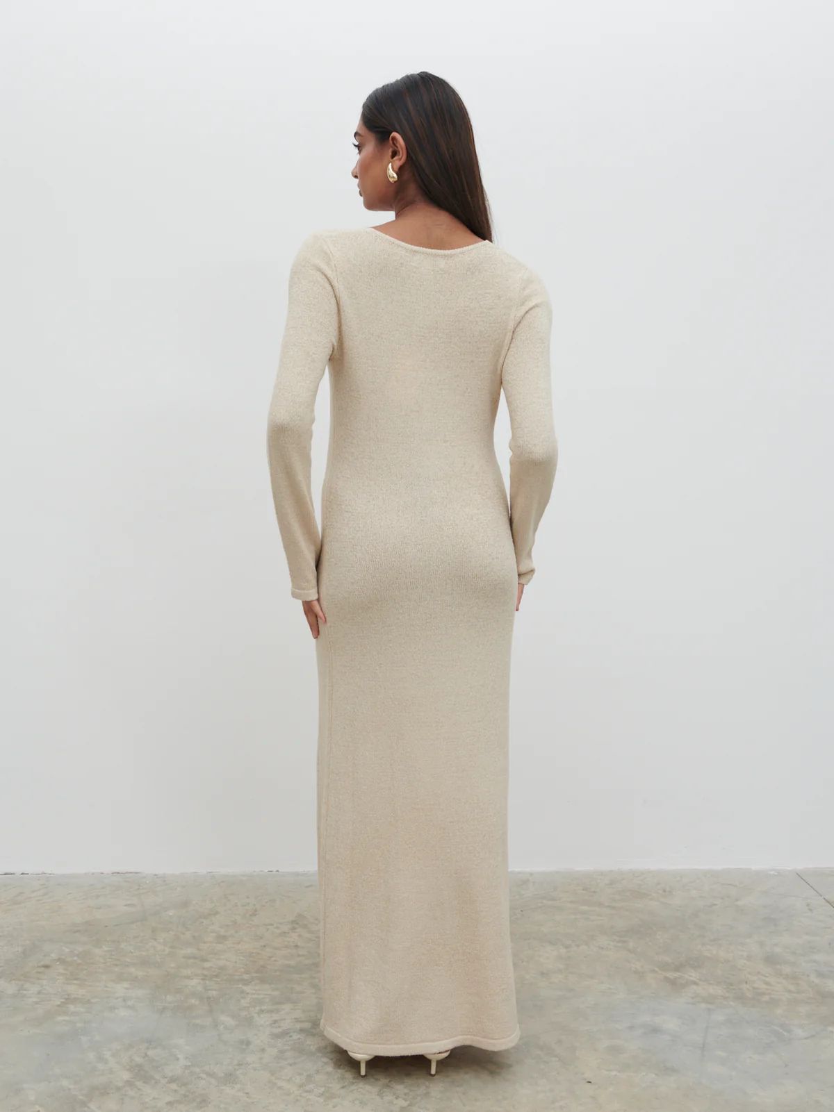 Hazel Knit Maxi Dress - Oatmeal | Pretty Lavish (UK)