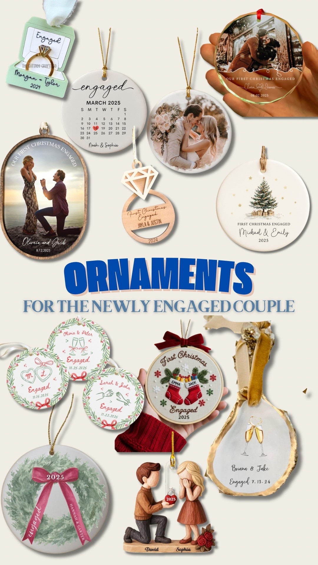 ORNAMENTS FOR THE ENGAGED COUPLE 💍 🎄🤍✨

Etsy finds, Etsy Christmas, personalized gifts, sentimental gifts, engagement ornaments, engagement gifts, gifts for couples, Christmas ornaments, personalized ornaments 



#LTKHoliday #LTKWedding #LTKGiftGuide
