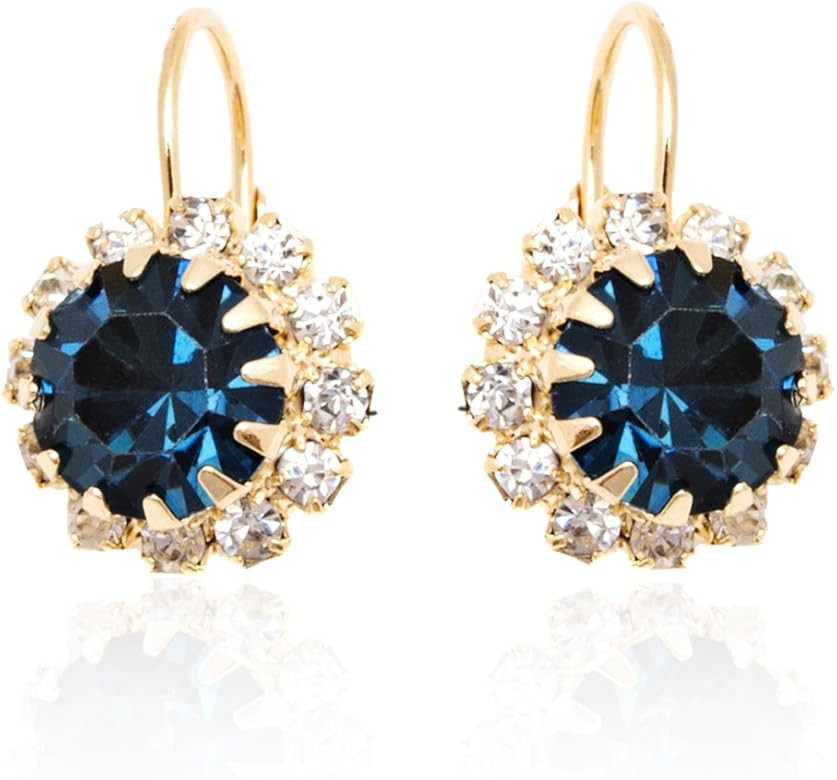 Crystal Flower Earrings For Women | Brazel 18K Gold Plated Crystal Flower Earrings Cubic Zirconia... | Amazon (US)