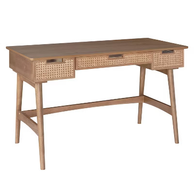 Ryker Rattan Desk Natural - Linon | Target