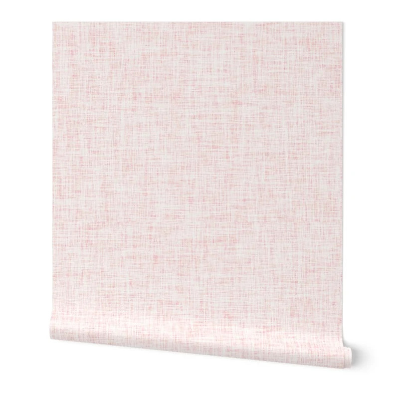 Pink Linen Look Wallpaper - Light Pink Linen By Ivieclothco - Faux Linen Blush Pink Removable Sel... | Etsy (US)