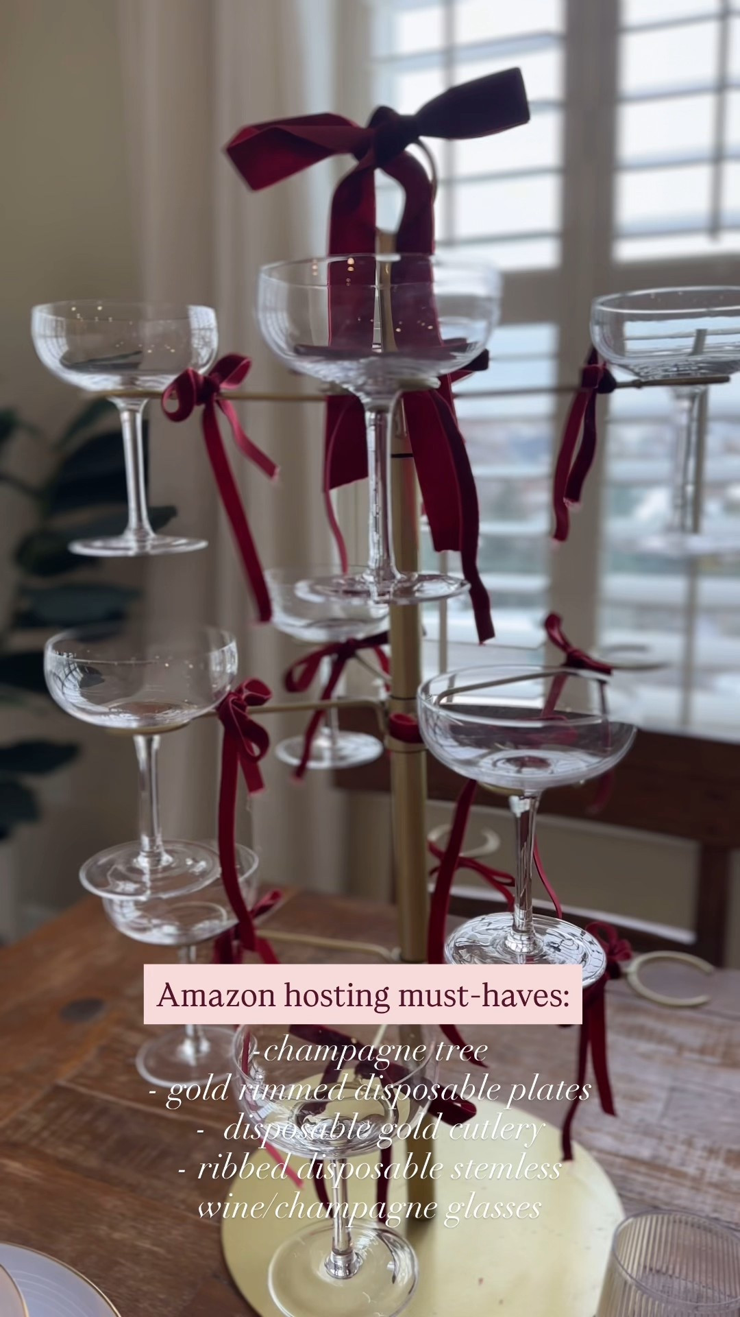 Amazon holiday hosting must haves – champagne tower, disposable gold cutlery, gold rimmed disposable dinner, and dessert, plates, ribbed stemless disposable wine and champagne glasses. Everything should arrive before Christmas! #AmazonFashion #AmazonHome

#LTKSeasonal #LTKHoliday #LTKHome