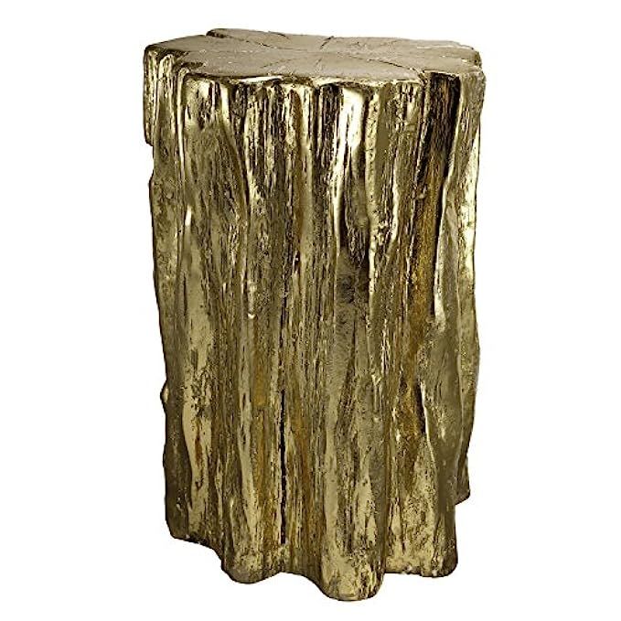 A&B Home Nature Inspired Tree Trunk Garden Stool Or End Table, Gold | Amazon (US)