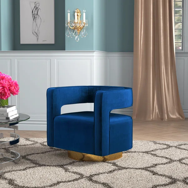 Aysha Velvet Swivel Barrel Chair | Wayfair North America