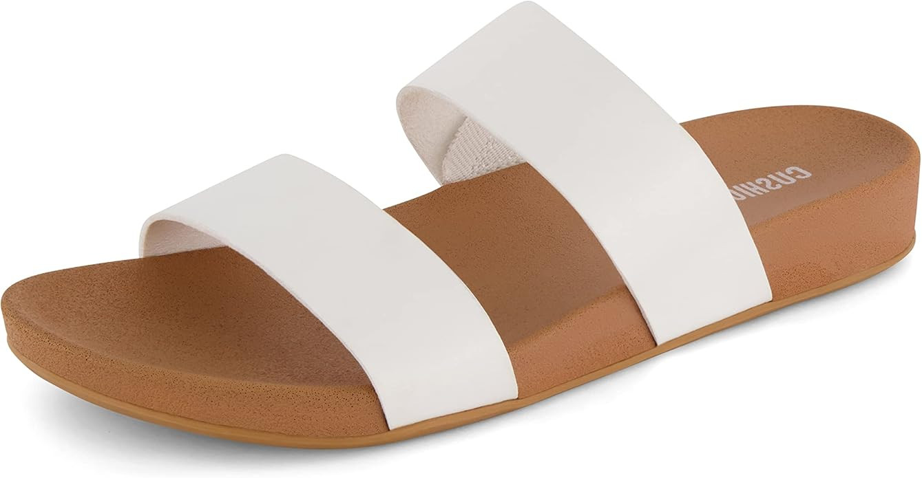 CUSHIONAIRE Women's Josie 2 band slide footbed sandal +Comfort Foam | Amazon (US)