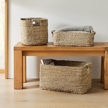 Two-Tone Woven Seagrass Baskets - Natural | West Elm (US)