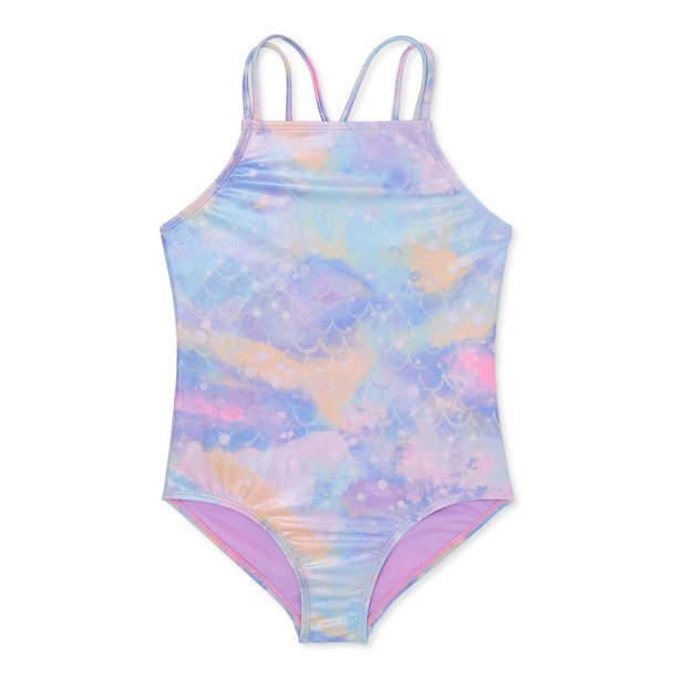 Wonder Nation Girls Mermaid Swimsuit, 1-Piece, Sizes 4-18 & Plus | Walmart (US)