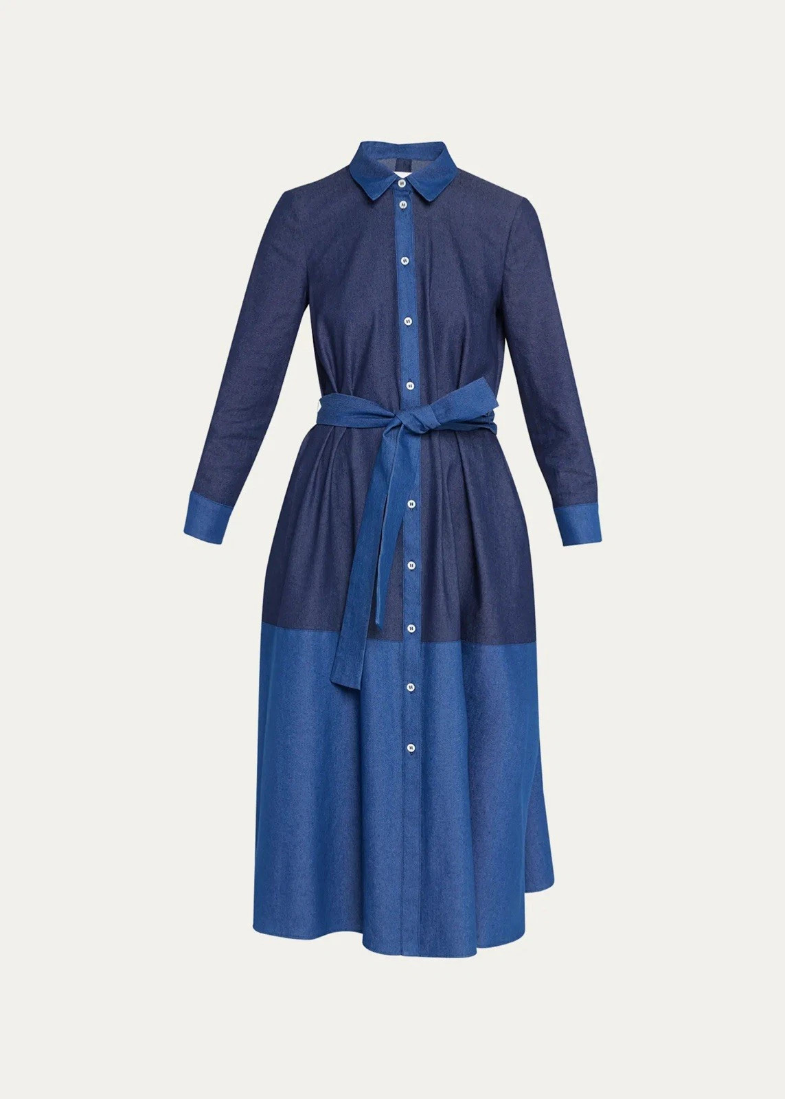 NWT Carolina Herrera Colorblock Denim Shirtdress|Sz 14|$1,590|ASO Meghan Markle | eBay | eBay US