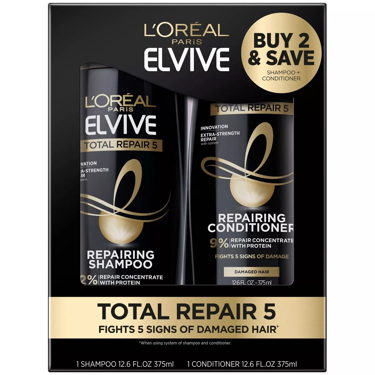 L'Oreal Paris Total Repair 5 Shampoo and Conditioner Set - 25.2 fl oz | Target