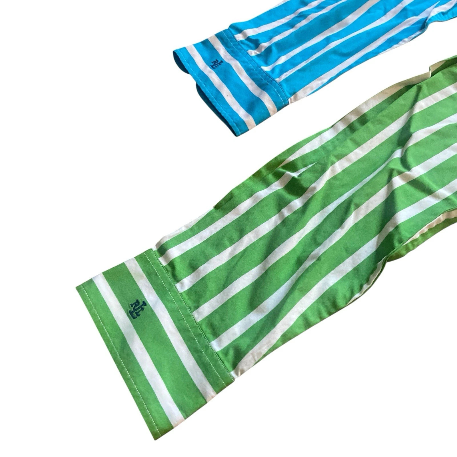 2 Lauren Ralph Lauren Women’s Blue/Green/White Striped Button Down Cotton Large | eBay | eBay US