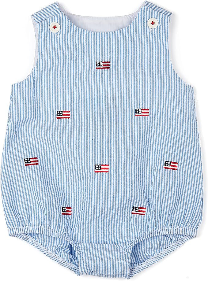 Good Lad Newborn Boys July 4th Seersucker Romper | Amazon (US)