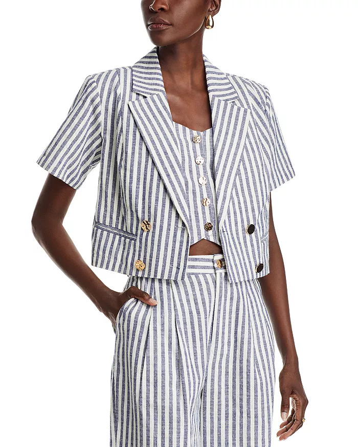 Cropped Stripe Jacket - 100% Exclusive | Bloomingdale's (US)