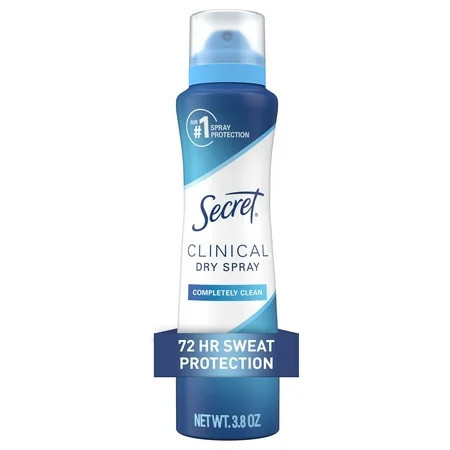 Secret Clinical Strength Dry Spray Antiperspirant & Deodorant for Women, Completley Clean Scent, 3.8oz | Walmart (US)