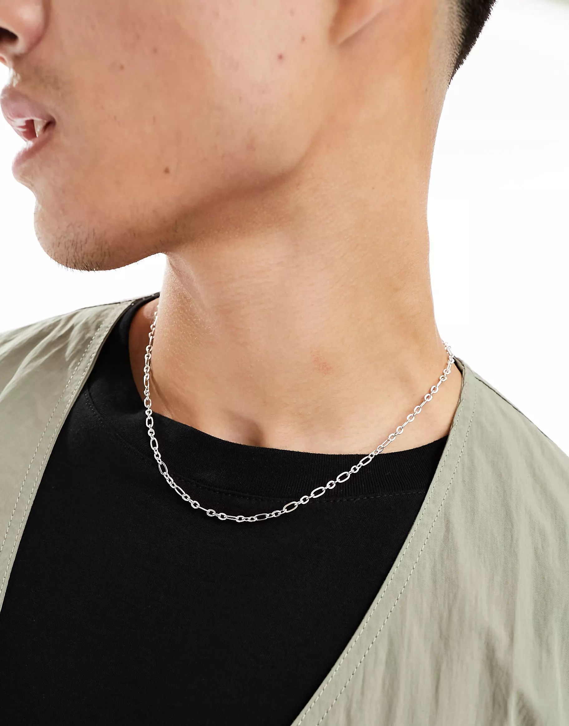 Icon Brand mixed link chain necklace in antique silver | ASOS (Global)
