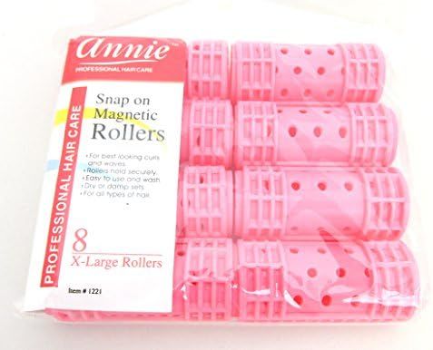 Annie Snap On Magnetic Rollers 1 1/8" Pink 8 pack | Amazon (US)