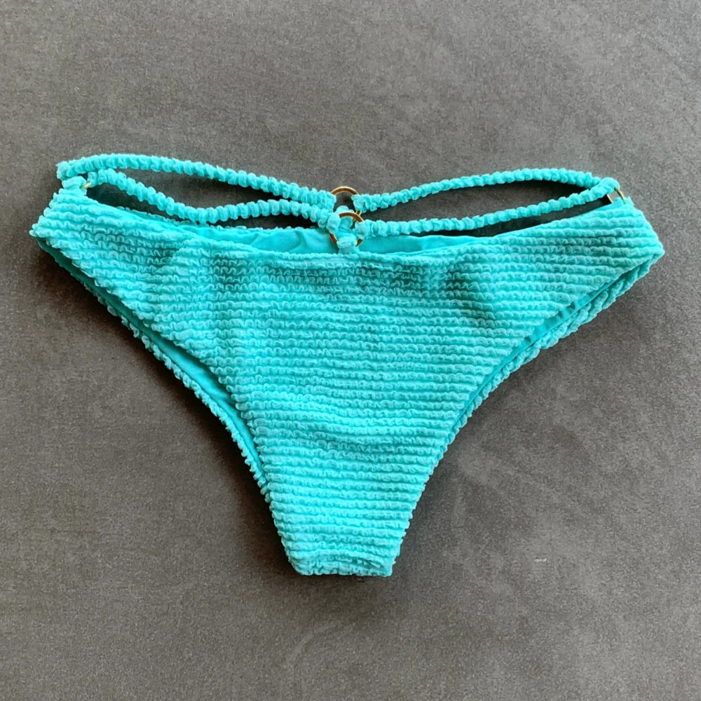 Curazao Blue Textured Lau Bikini Bottom | MyBrazilianShop