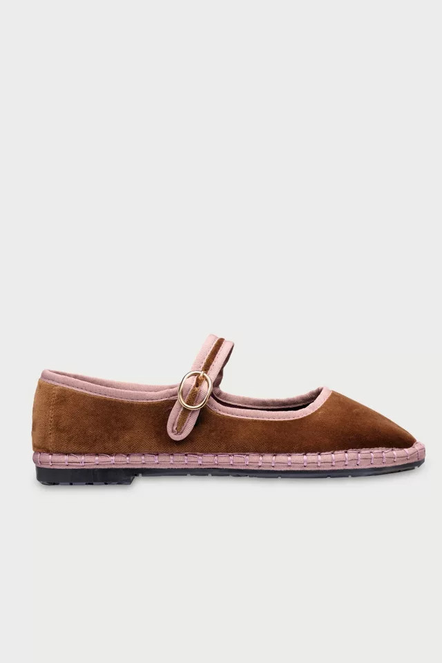 Flabelus Velvet Mary Jane Flat in Frances, Women's at Urban Outfitters | Urban Outfitters (US and RoW)