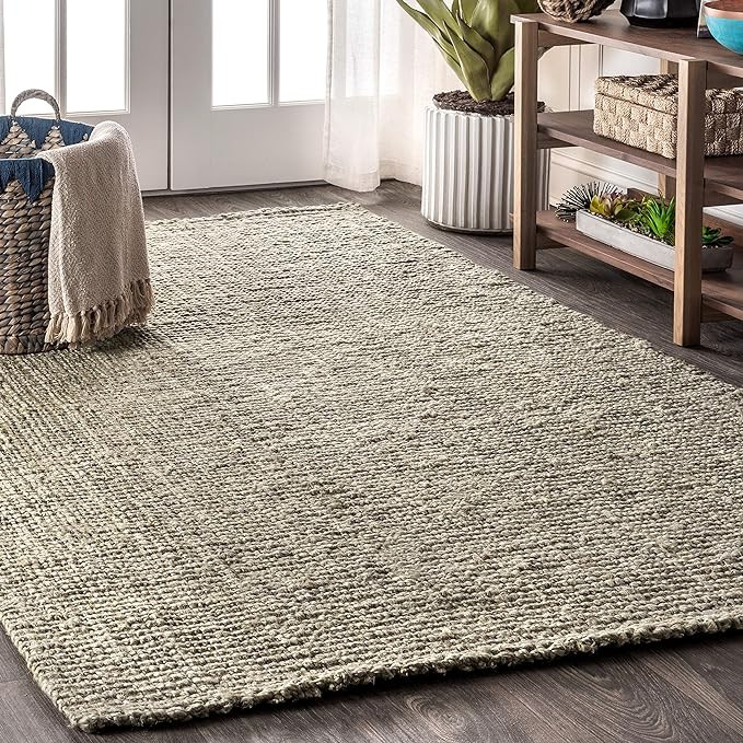 JONATHAN Y Pata Hand Woven Chunky Jute Gray Indoor Area Rug, 4x6, Bohemian, Rustic, Cottage, Easy... | Amazon (US)