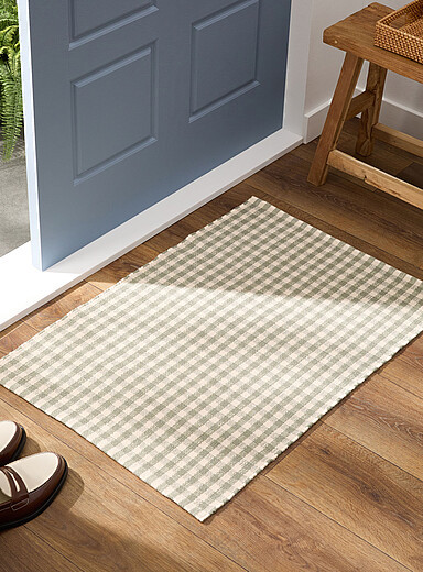 Sage green gingham checkers woven rug60 x 90 cm
        
        

		

        
    
        
   ... | Simons