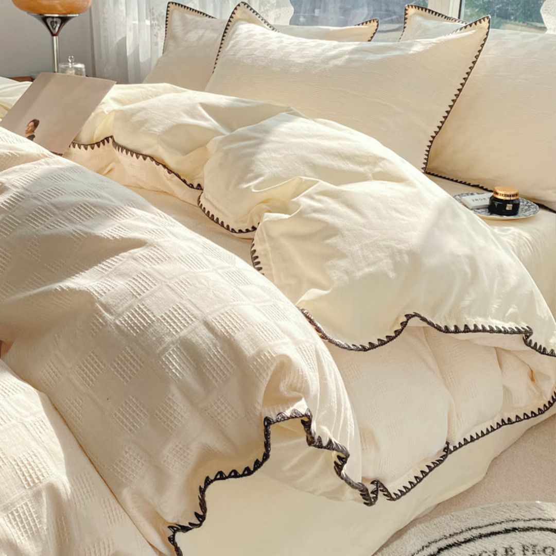 Luxury 100% Cotton Duvet: Cream White French Retro Vintage-inspired Bedding Boho Chic Queen/full/... | Etsy (US)