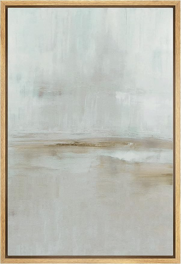 IDEA4WALL Framed Canvas Print Wall Art Pastel Watercolor Gray Grunge Landscape Abstract Shapes Il... | Amazon (US)