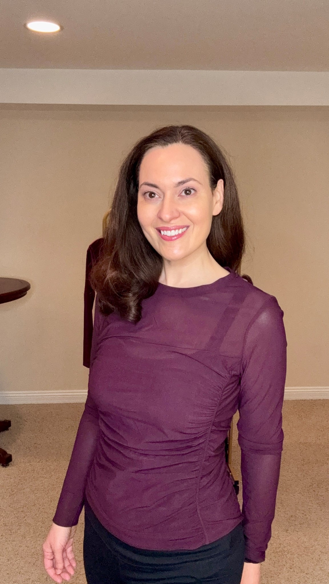 Love this Lululemon mesh ruched long sleeve top. Not only can you wear it over your workout top heading to Pilates, but you can also wear it as regular shirt over a tank and pair with jeans. It does run a little small so definitely size up. I’m wearing the plum color. It’s also available in blue and black  

#LTKselfcare #LTKfitnessgoals