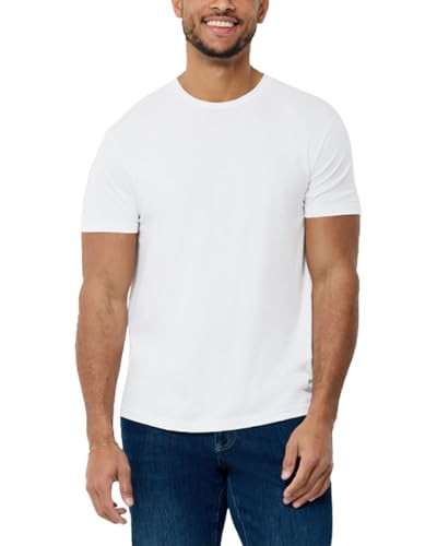 INTO THE AM Premium Men's Fitted Crewneck Essential Blank Tees - Casual Fitted Gym Fresh Classic Short Sleeve Plain Fashion Undershirts Tshirts for Guys (White, Large) | Amazon (US)