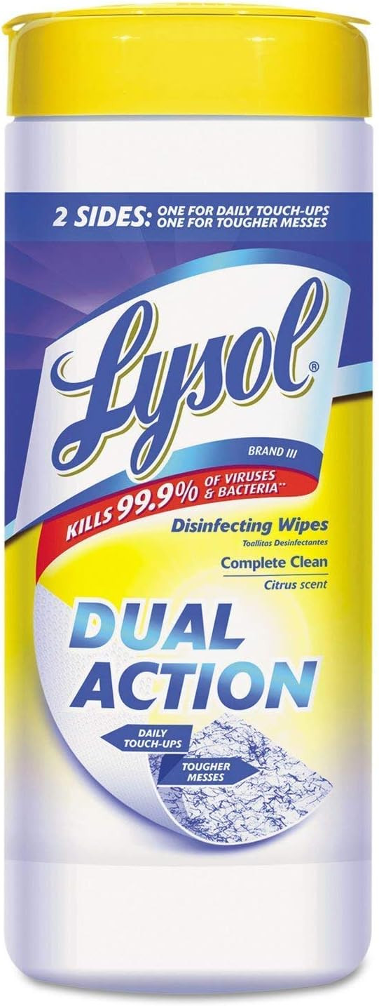 Lysol Dual Action Disinfecting Wipes, Citrus, 35 ct (Pack of 3) | Amazon (US)