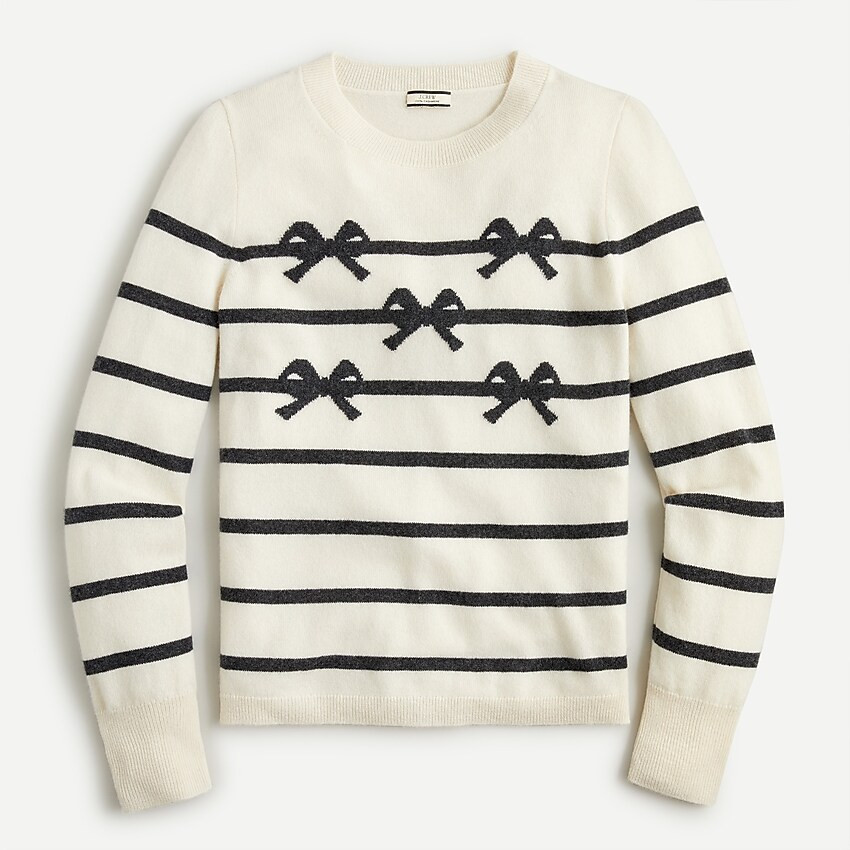 Cashmere crewneck sweater with bow stripesItem AT821 
 
 
 
 
 There are no reviews for this prod... | J. Crew US