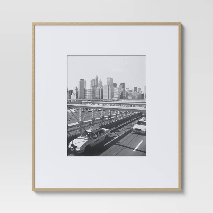 19.4" x 22.4" Matted to 11" x 14" Thin Gallery Oversized Image Frame Brass - Project 62™ | Target