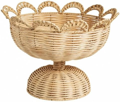 Mud Pie Wicker Woven Pedestal Basket | Amazon (US)