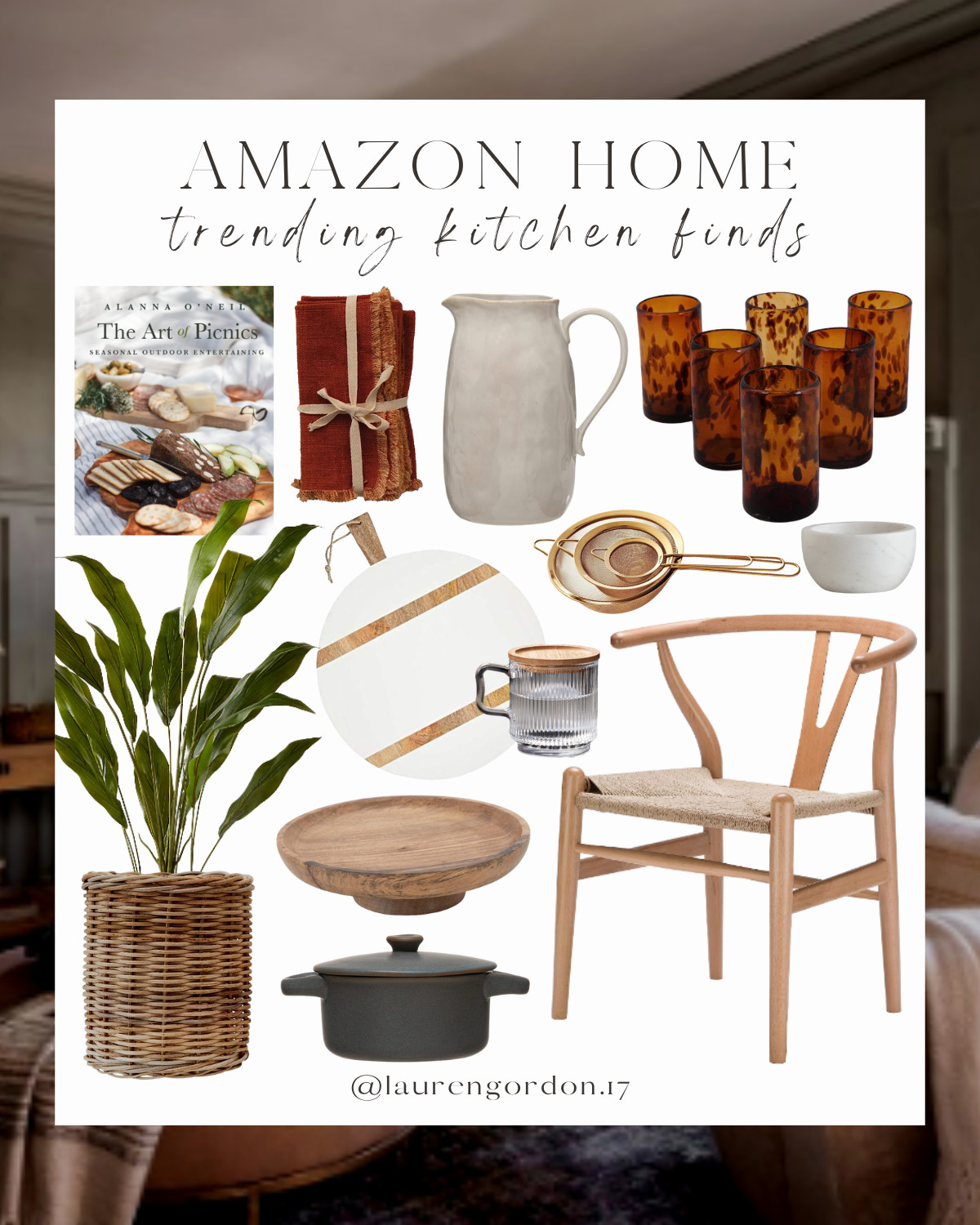 dining room chair, modern kitchen decor, cloth napkins, gold kitchen accessories, brown drinking ... | Amazon (US)