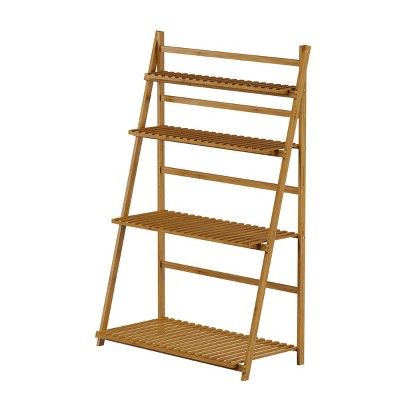 Nature Spring 4-Tier Freestanding Indoor/Outdoor Bamboo Ladder Plant Stand and Storage Shelf - 31... | Target