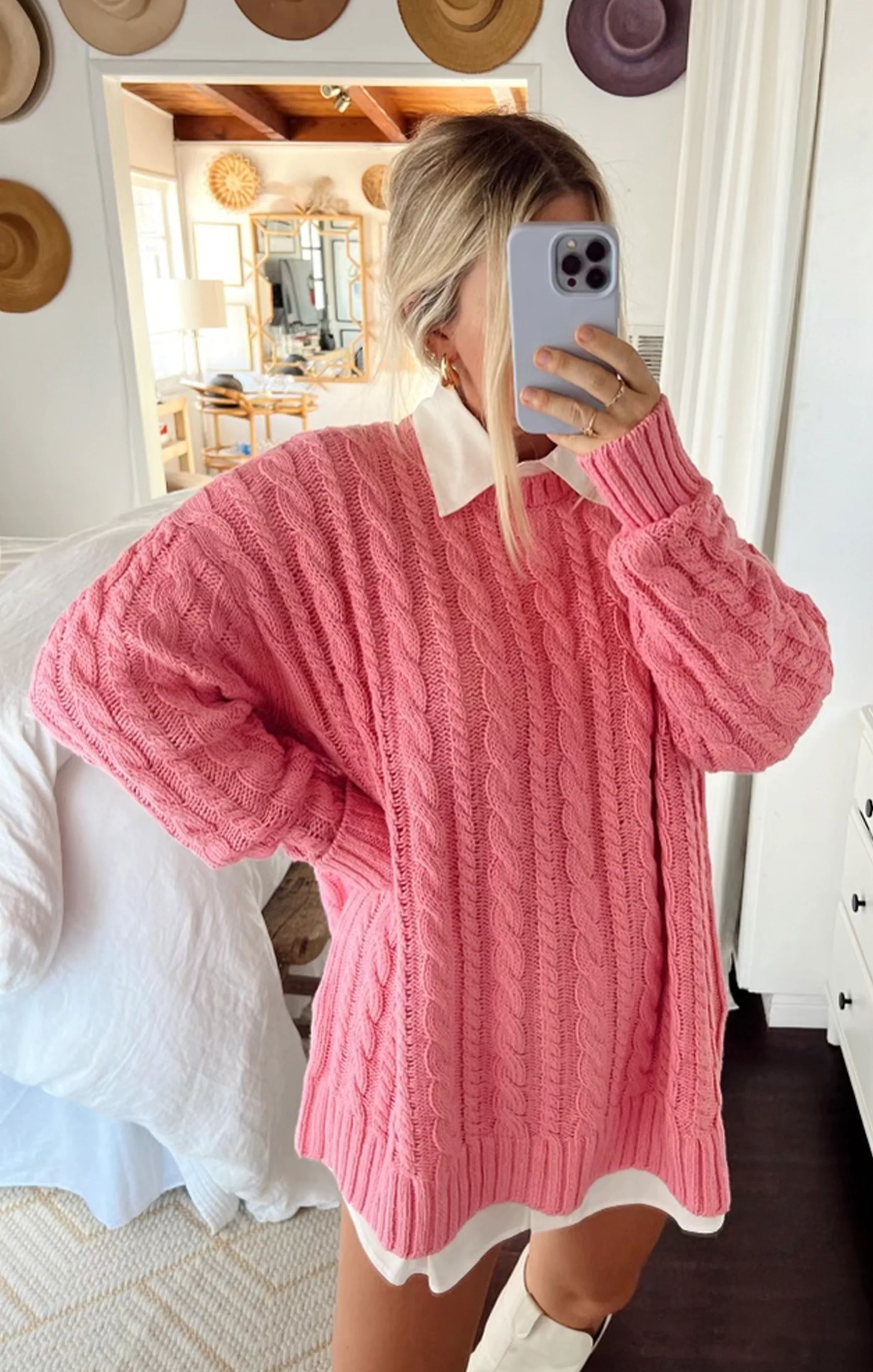 Day to Day Tunic Sweater ~ Pink Cable Knit | Show Me Your Mumu