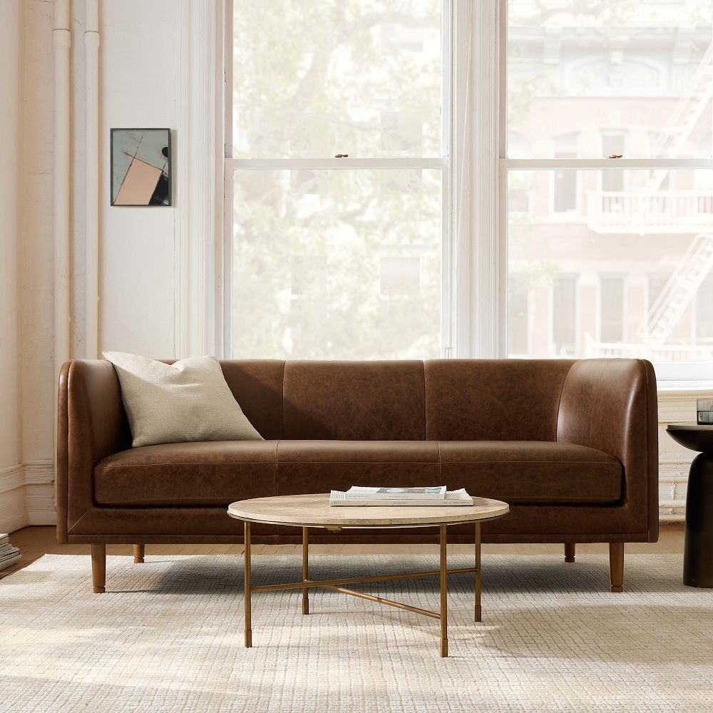 Marcel Leather Sofa (60"&ndash;96") | West Elm (US)