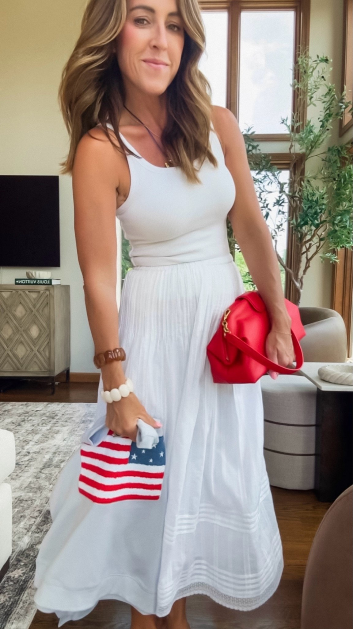 White midi skirt. A few color ways.love the details on this one. Lightweight. 
XS here. 
XS tank
Small sweatshirt

#LTKootd #LTKmomlife #LTKSeasonal