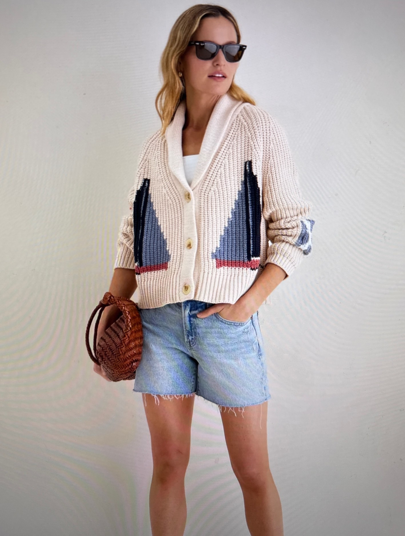 Ok.  Call me crazy here, but I LOVED this sweater SO MUCH I have eyed it for MONTHS.  It has been out of stock every single time I checked.  Well today? It was in stock and they had 2 left!!!!  This is the kind of sweater you keep for generations and pass down it’s so gorgeous! If you want one, you better run and get it!  It won’t last and when they sell out, it’s months before they get it back!

Sailboat cardigan, nautical outfit, Nantucket outfit, summer outfit