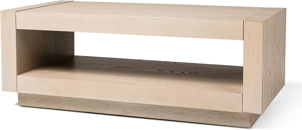 Maven Lane Artemis Large 2 Tier Contemporary Rectangle Wooden Center Coffee Table with Shelf Stor... | Amazon (US)