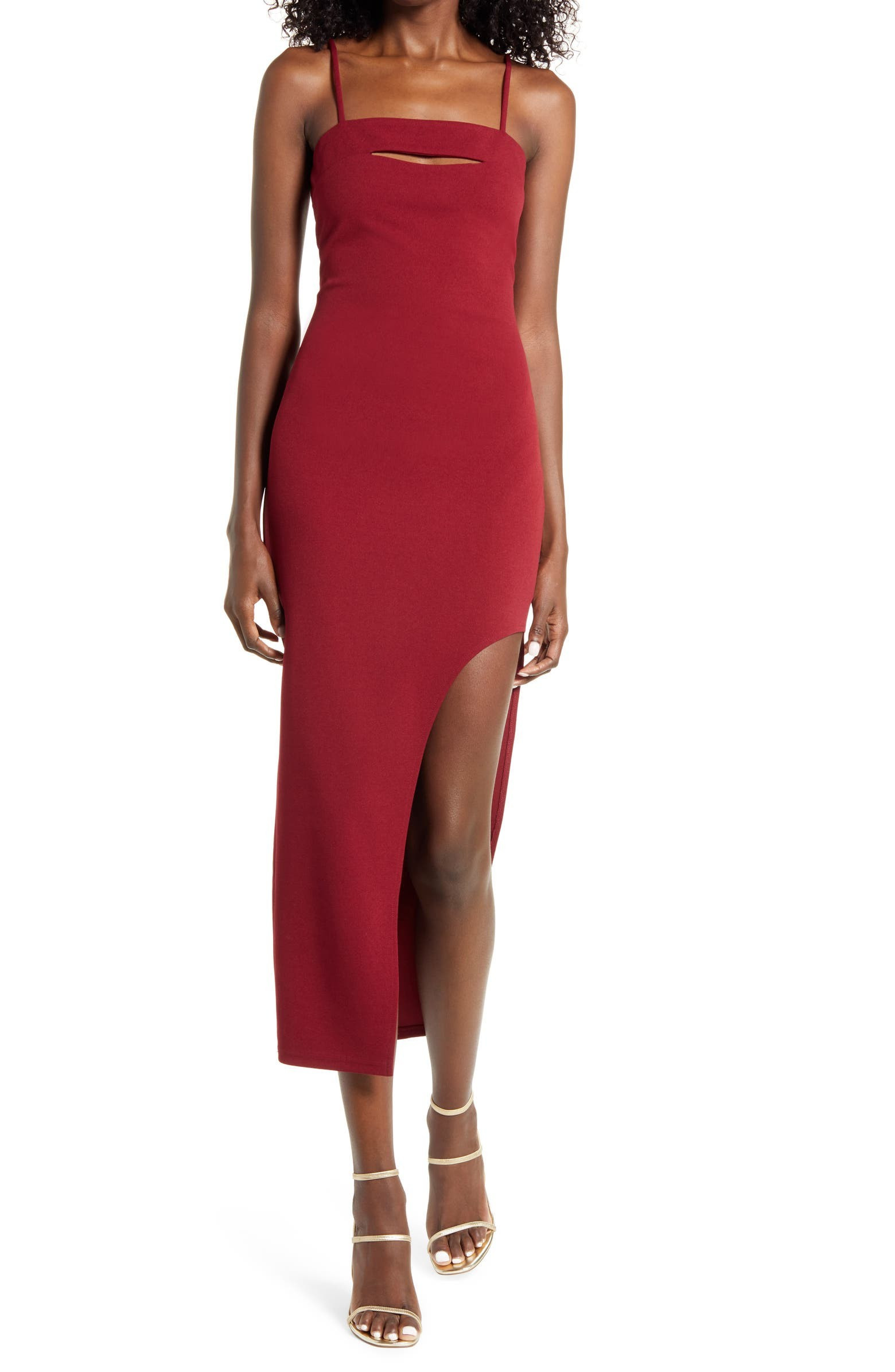 Stunned and Speechless Cutout Cocktail Midi Dress | Nordstrom