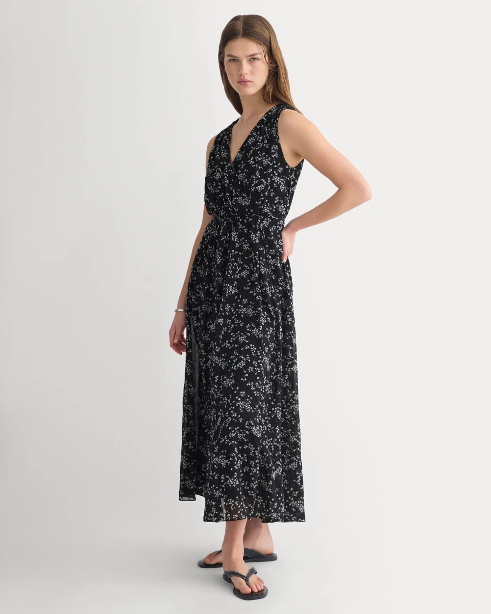 Maxi Dress in Silk Georgette | Floral/Black | Everlane