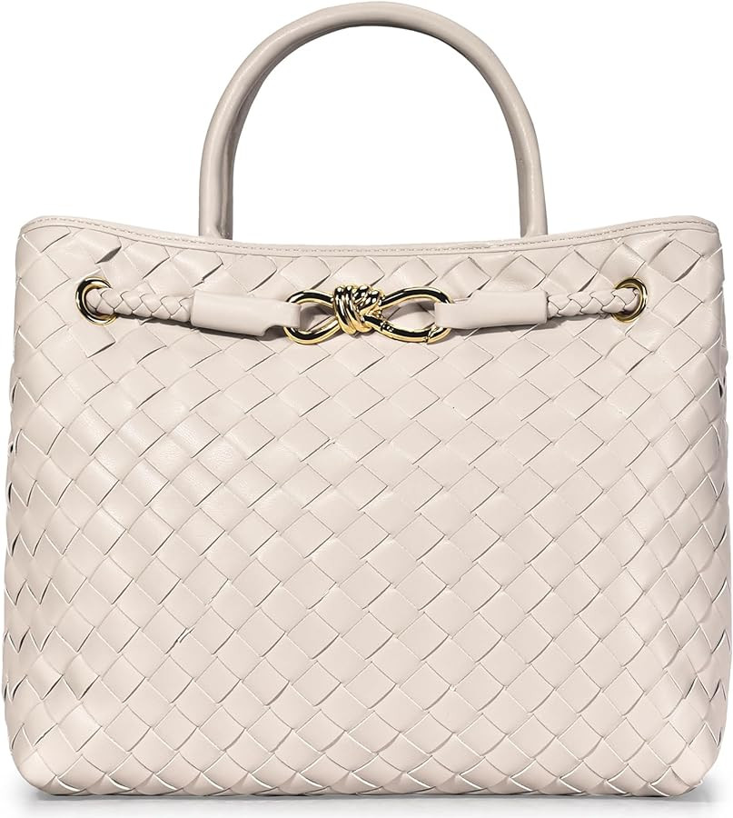 Woven Bag for Women, Small Tote Bag Hobo Bag Crossbody Bags PU Leather Handmade Woven Purses Gift... | Amazon (US)